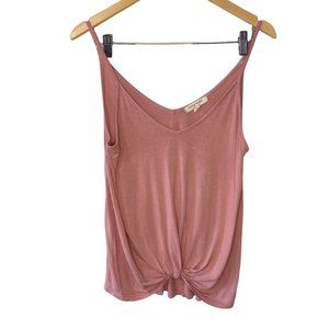 Living Doll Women's Spaghetti Strap Blush Pink Knotted Tank Top Size